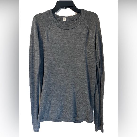 Lululemon Sit In Lotus Sweater Women’s 8 Heathered Core Medium Grey Merino Wool - Picture 1 of 10
